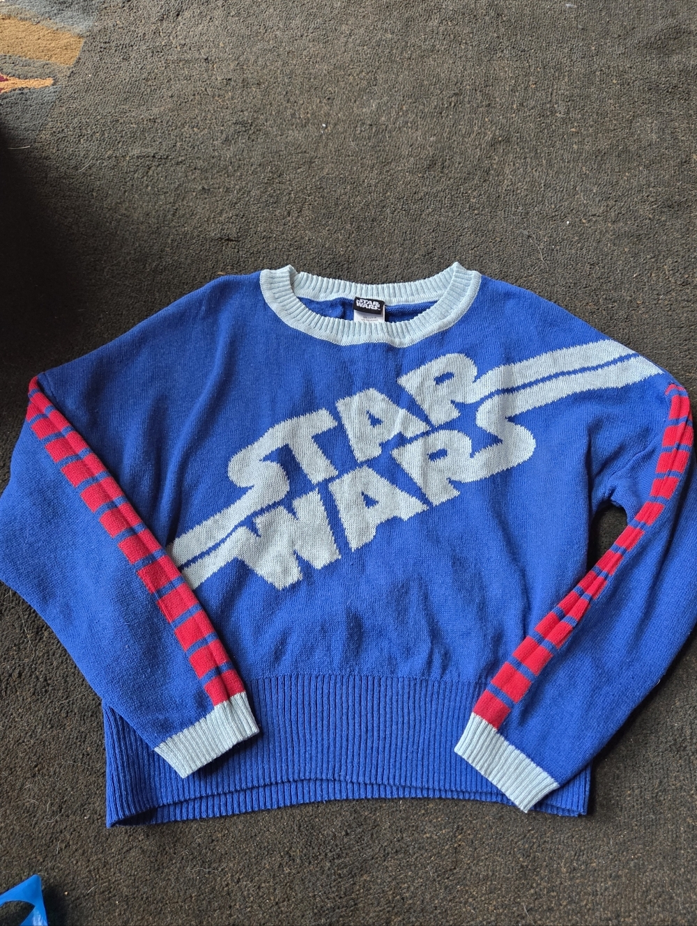Star Wars Blue, White & Red Logo Knit Sweater